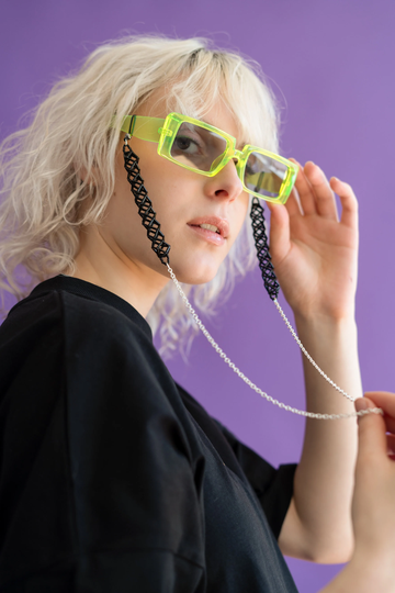 Black Eyeglass Lanyard, Glasses Holder, Handmade Chain, Mask Chain