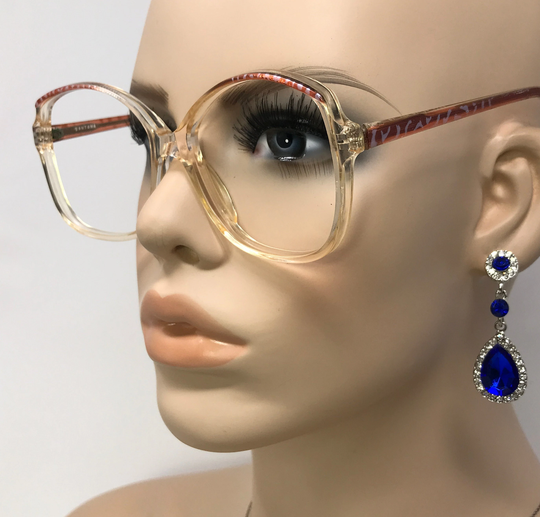 Vintage Santana 9915 Eyeglasses Glasses Frame Orange Clear Square Used Eyeglass Frames Retro