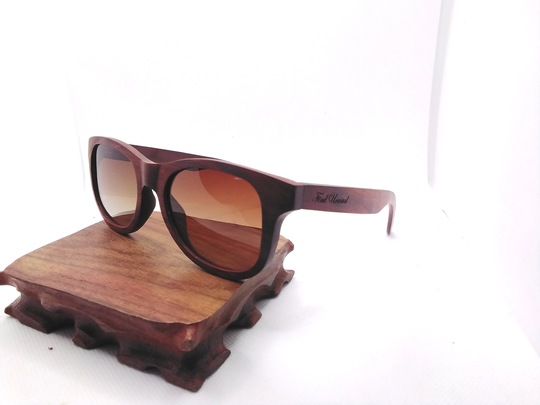 Solid Red Sandalwood Square Limited Edition Sunglasses Unisex