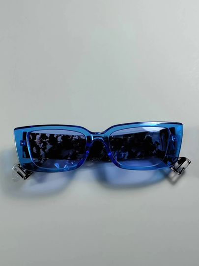 Blue Square Frame Sunglasses