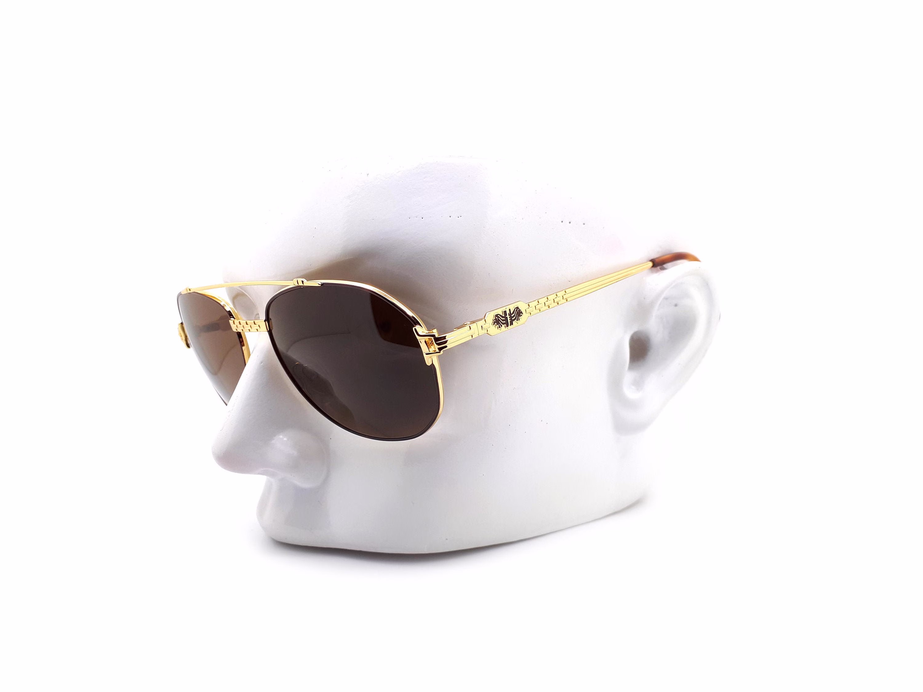 Gold Plated Vintage Aviator 80S Sunglasses, Vittorio Foscari Vf 203 Col 40 // 1980S New Old Stock Sunglasses