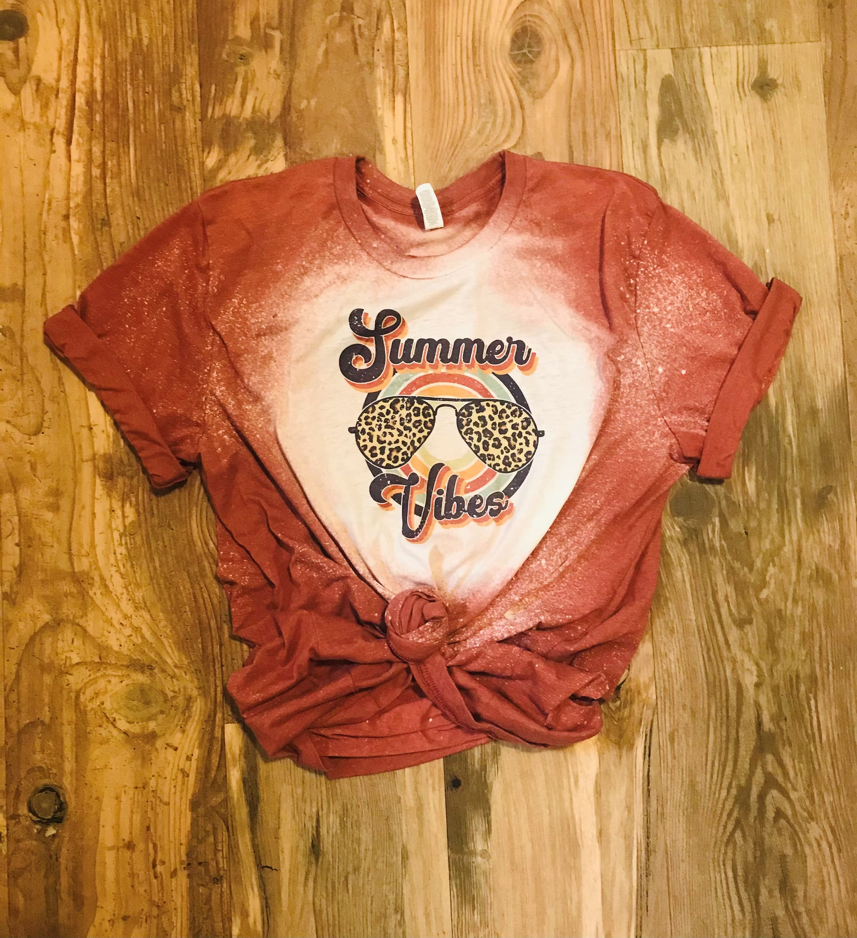 Summer Vibes | T-Shirt Sunglass Shirt Bleached Sublimation Tee
