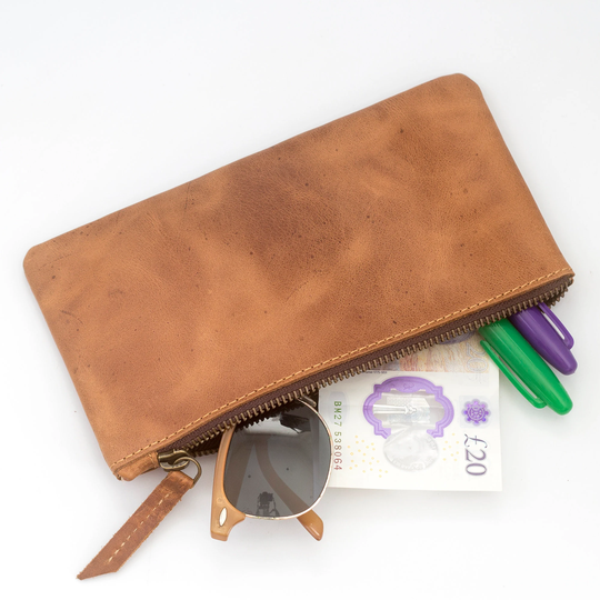 Handmade Genuine Leather Kindle Sunglasses/Accessories Phone Book Case 20 X 10 cm