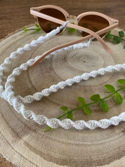 Natural Macrame Sunglasses Chain, Glasses Holder, Eco Friendly Gifts For Her, Eyeglass Cord, Hanging Chain