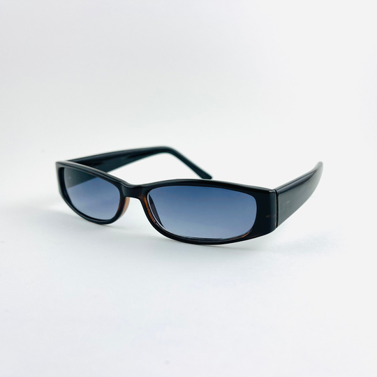 Vintage 90S Slim Rectangle Tortoise Frame Sunglasses | Authentic Deadstock Blue Sunglasses