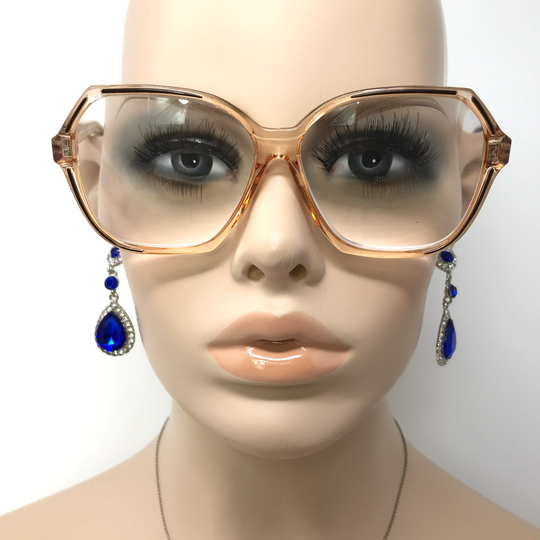 Vintage Boots Taiwan Eyeglasses Glasses Frame Clear Peach Square Used Eyeglass Frames Retro