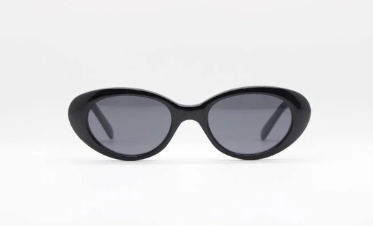 90S Vintage Kid's Oval Cat Eye Sunglasses. Black 50's Style Cateyes. Childrens Rock N Roll Eye. Rockabilly Nos. Unused. Full Uv