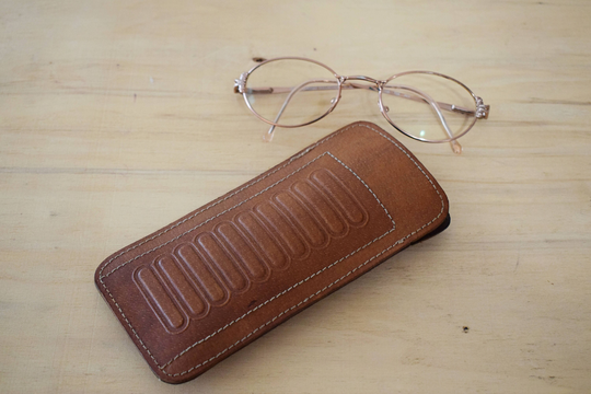 Vintage Leather Glasses Case, Glasses Genuine Holder, Leather Eyeglasses Brown Accessory