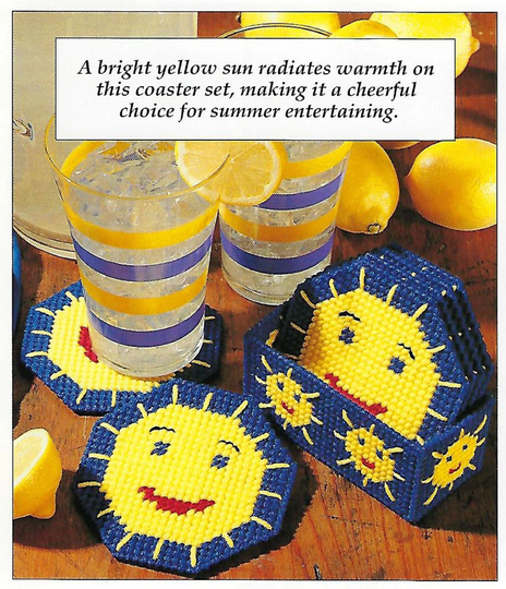 Sunny Coasters & Gum Ball Eyeglass Case Plastic Canvas Pattern - Leisure Arts All Stars