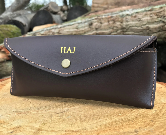 Handmade Personalised Leather Glasses Case, Personalized Spectacle Fathers Day Gift, Gifts For Her, Wedding Anniversary/Birthday
