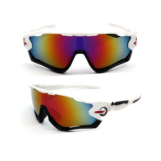 (Whie Black Frame) Super Cool Men's UV400 Outdoor Sports Sunglasses Driving Running Hiking Eyewear!