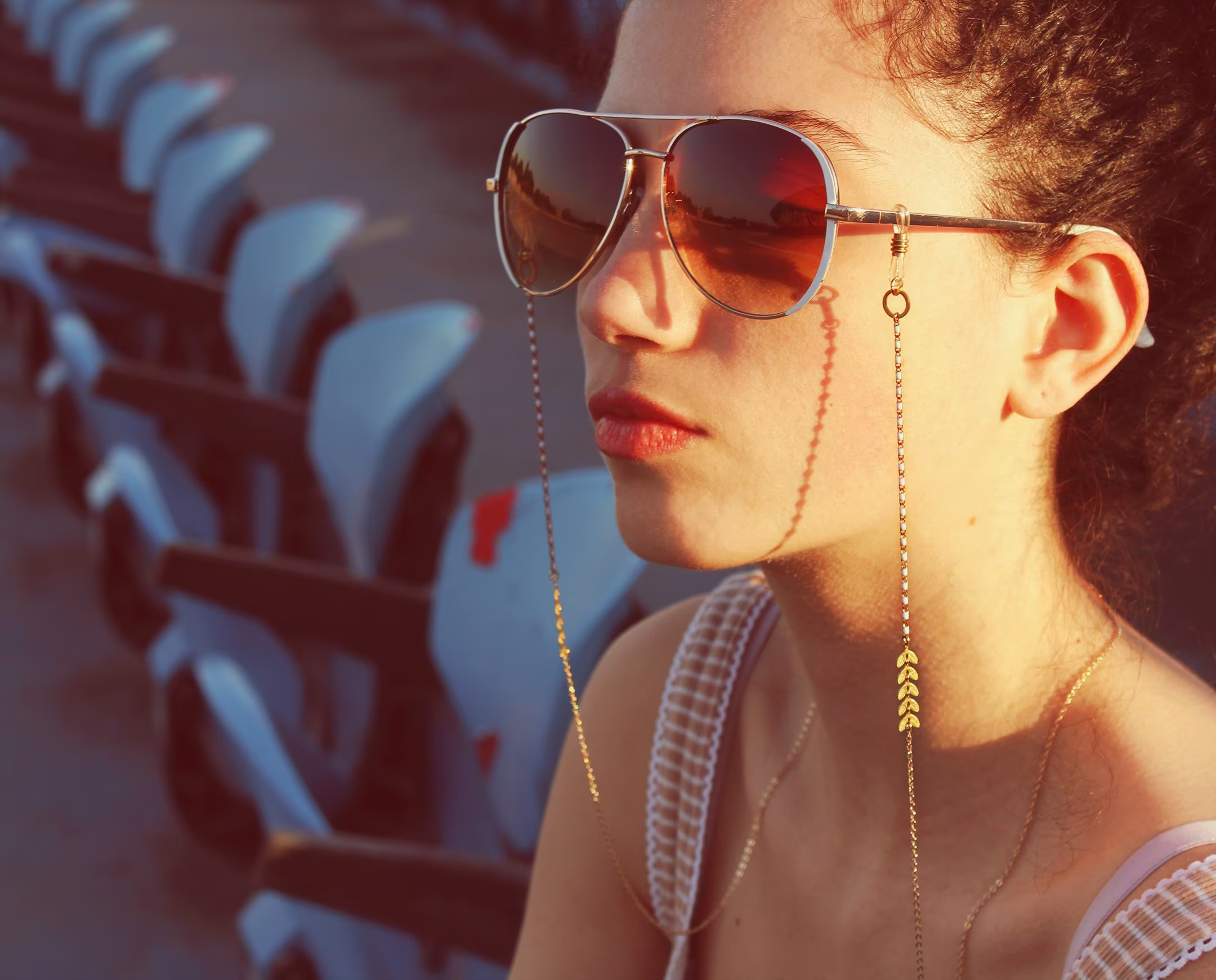 Eyeglass Chain Glasses Sunglasses For Sunglass Strap Eyeglass Holder Gold Eyeglasses Cord White Leash - Norah