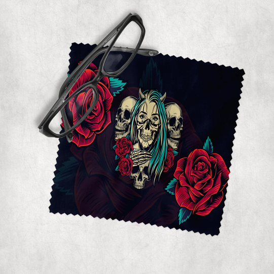 Halloween - Roses Microfiber Lens Cleaning Cloth For Eyeglasses, Cameras, Smartphones & All Screens