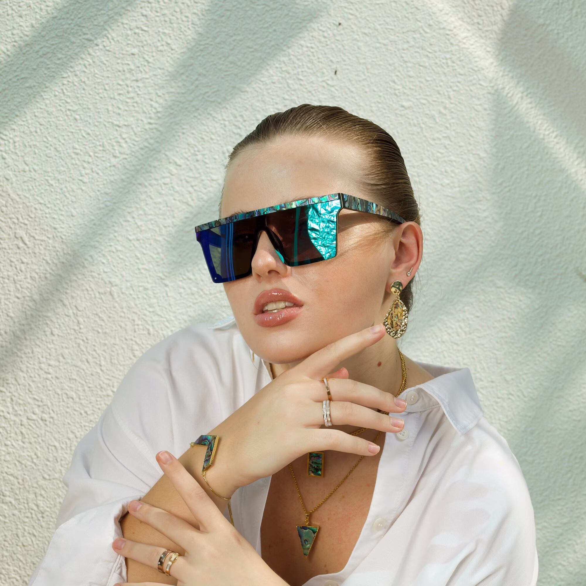 Abalone Shell Sunglasses |Custom | Wooden Wedding Personalized Groomsmen