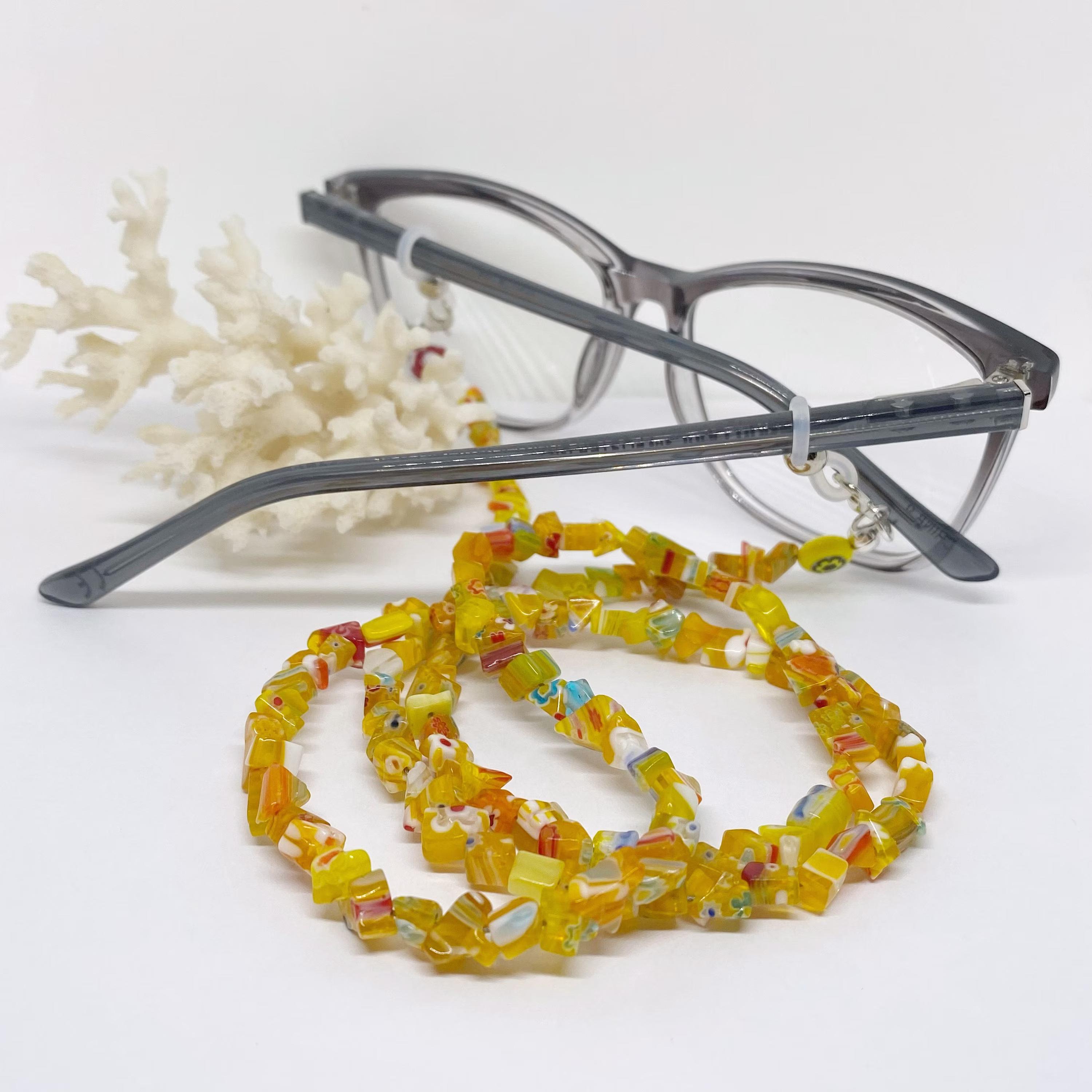 Yellow Glasses Chain - Beaded Lanyard For Sunglasses Eyeglass Gift Grandma