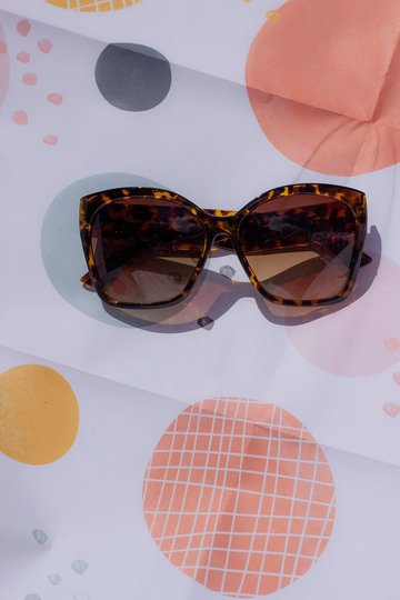 Tortoise Shell Oversize Pointed Cat Eye Sunglasses