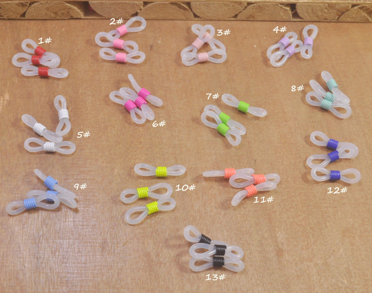 Rubber With Colourfull Coil Eyeglass Holder , Rubber Connectors For Glasses , 20/50 Eye Glasses Spectacle Chain Strap Holder Loop Ends