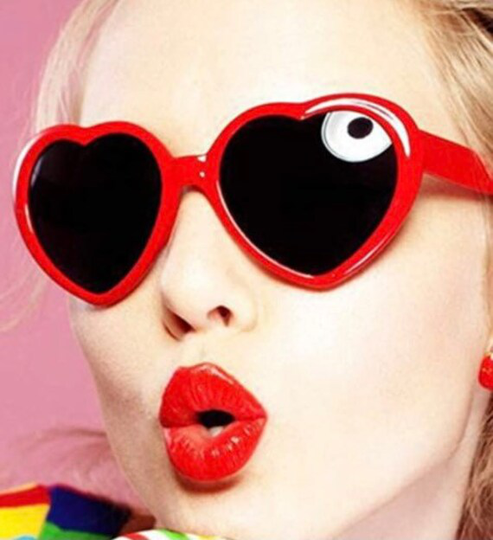 Retro Heart Shaped Fun Sunglasses Colourful Shades Uv Protection Hen Do Festival Beach Summer Glasses Accessories Party Sunnies Novelty Neon