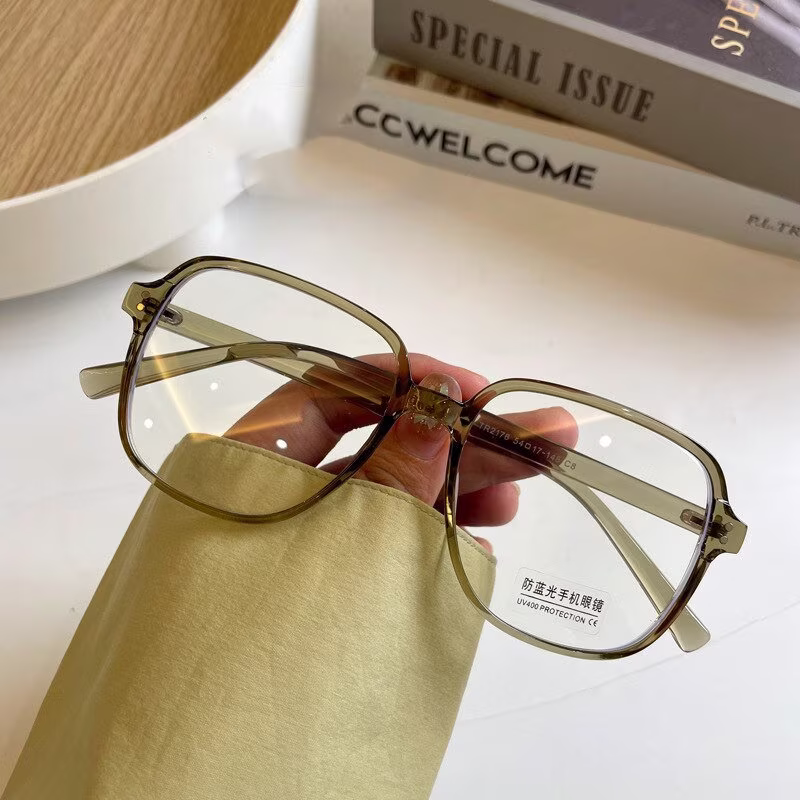 Big Frame Female Eyeglasses Computer Glasses Anti Blue Light Oversized Square Reading Fashion Prescription Lenses 0 - +500