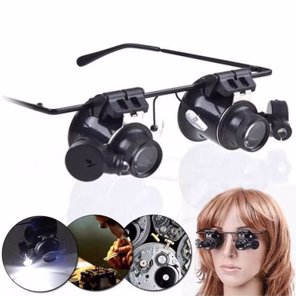 20x Magnification Eyeglass Loupes Watchmakers Led Light Loupe Magnifier