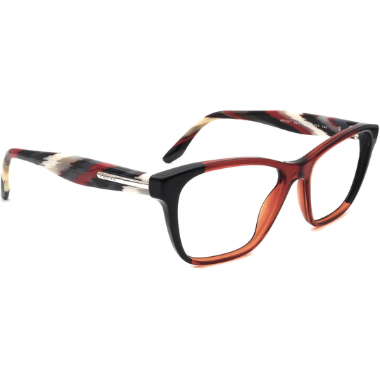 Prada Eyeglasses Vpr 04T Vyo-1O1 Black Bordeux Rectangular Frame Italy 52-16 140