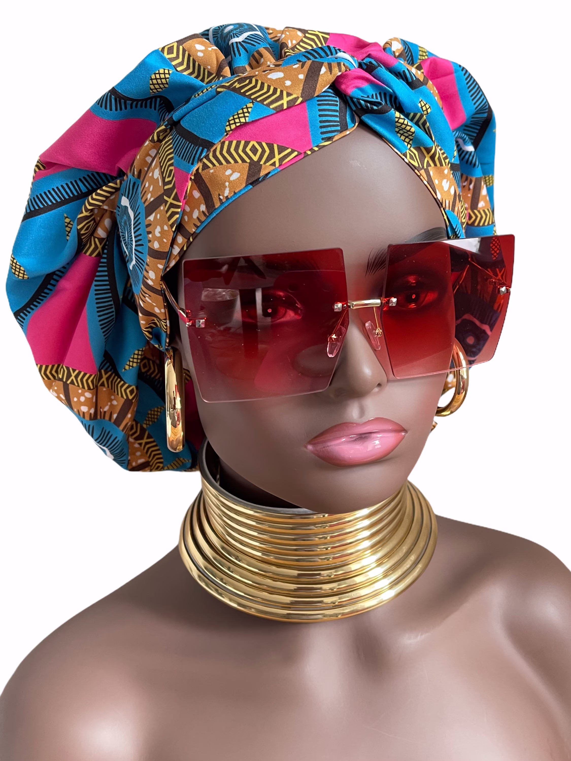 Oversized Trendy Square 400 Uv Gradient Lenses Optical Rimless Sunglasses