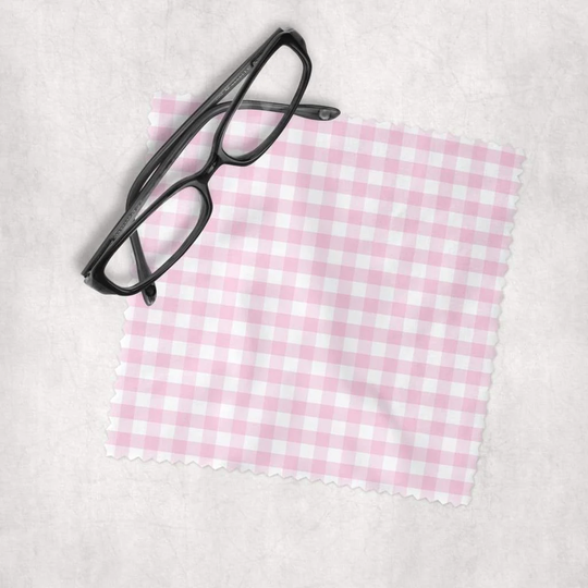 Pink Checkerboard - Microfiber Lens Cleaning Cloth For Eyeglasses, Cameras, Smartphones & All Screens