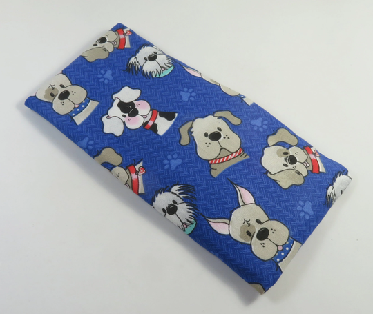 Dogs Fabric Sunglasses Case, Eyeglasses Bags, Scratch Proof Blue Dogs Bag