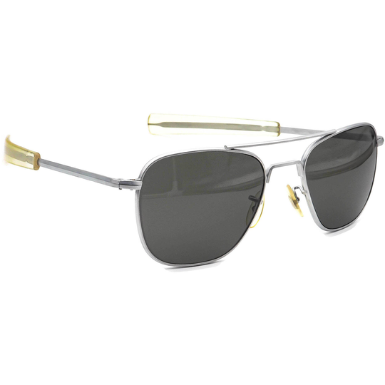 American Optical Vintage Sunglasses 5 1/2 Silver Pilot Metal 53 Mm