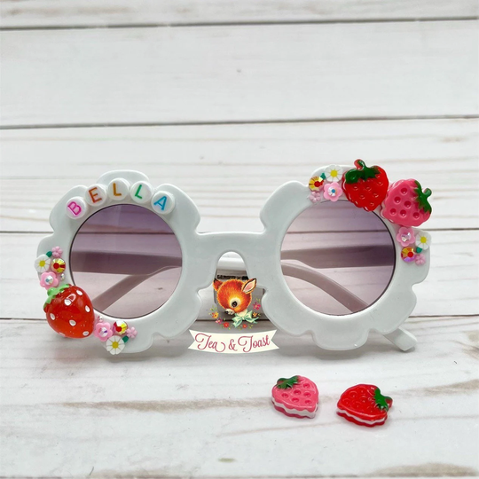 Kids Personalized Strawberry Fields Sunglasses/Kawaii/Girl/Baby/Personalized