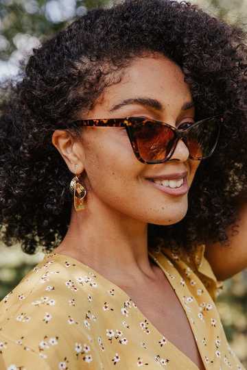Tortoise Shell Oversized Wide Classic Cat Eye Sunglasses