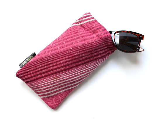 Vintage 60S Sunglasses Case in Sunshine Gold. Retro Geometric Circles Cosmetics Glasses Padded Pouch. Upcycled Op Art, Mid Century Modern