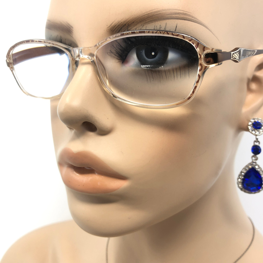 Vintage Oval Eyeglasses Puccini 186 Glasses Frame Clear Brown Used Eyeglass Frames Retro