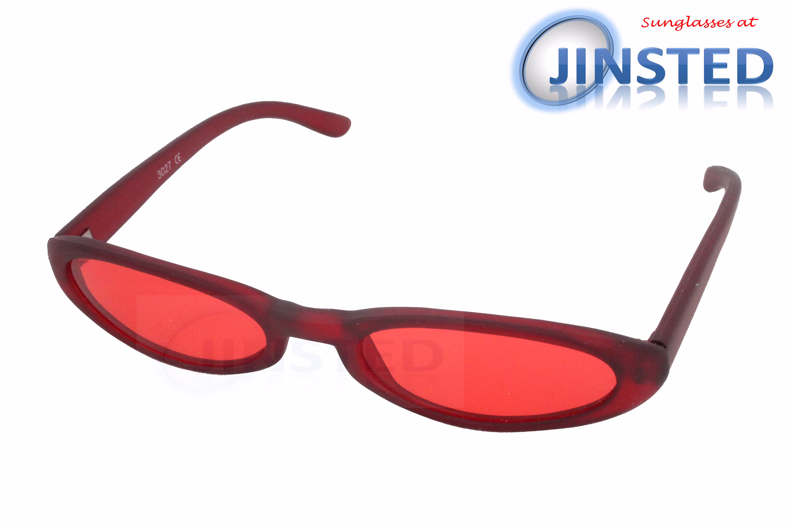 High Quality Adult Modern Sunglasses Red Tinted Cat Eye Lens & Frame Uv400 Protection Cl033