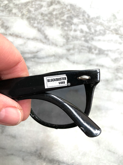 Vintage Rare 90's Sunglasses With Blockbuster Video Advertising On Sides
