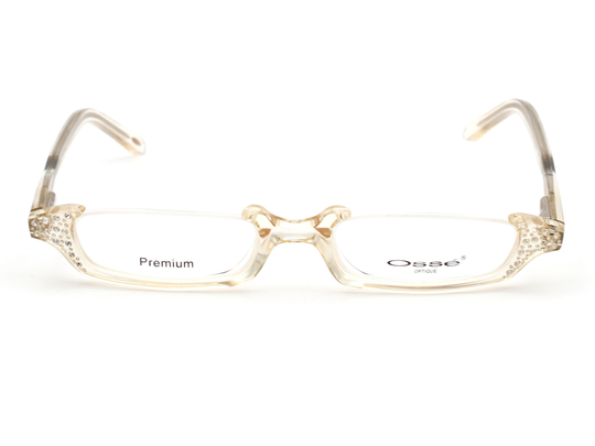 Osse Premium, Vintage, Half Rim, White, Diamond Pattern, Unique, Women Glasses, Demo Lenses, New Old Stock, Never Used, 1990's