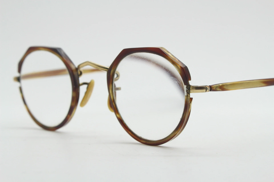 Vintage 20S Flat Top Round Glasses. Hand Made Vibrant Tortoise Antique Optical Frames. Prescription Eyeglasses. 30S Rx Spectacles