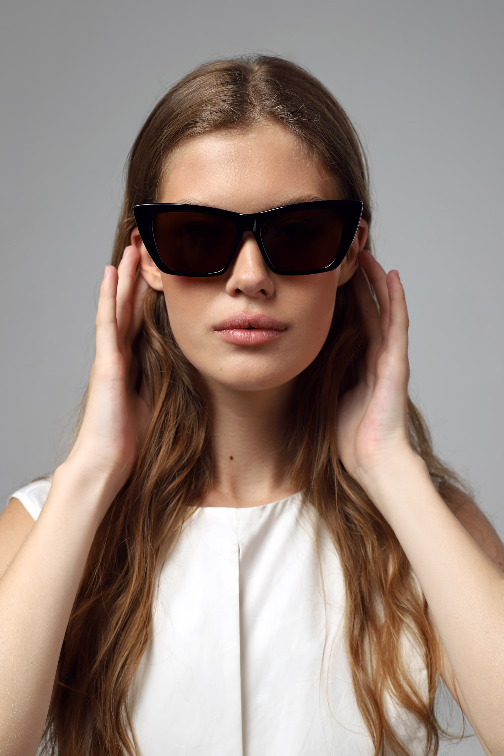 Large Cat Eye Sunglasses Women Tortoise Shell, Black/Brown With Polarized Lenses Uv400