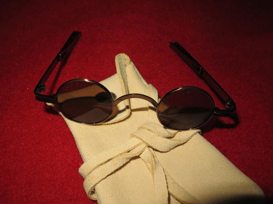 Vintage Sunglasses 18Th Century With Bag Alone, Alone Or Together Authentic Spectacles Sun Glasses Soft Elk Bag