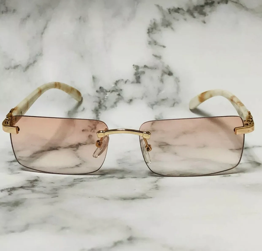 Luxury Rimless Buffs Sunglasses - Champagne