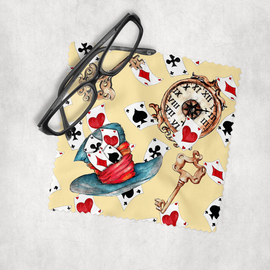 Alice in Wonderland Mad Hatter Key - Microfiber Lens Cleaning Cloth For Eyeglasses, Cameras, Smartphones & All Screens