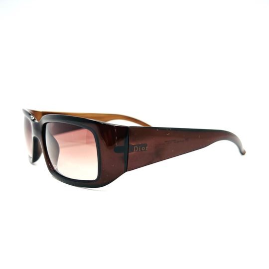 Christian Dior Sunglasses Milan Rectangle Chunky Brown Bronze Tinted Logo Monogram Vintage Y2K 90S Genuine Designer Authentic