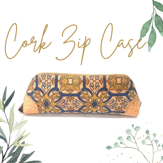 Cork Pencil Case, Makeup Pouch, Vegan Pen Zip Pouch Small, Reading Glasses Birthday Gift, Gift For Her