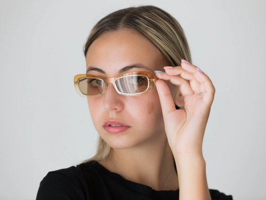 Vogue Vintage 90S Sunglasses Narrow Brown Curvy 3418