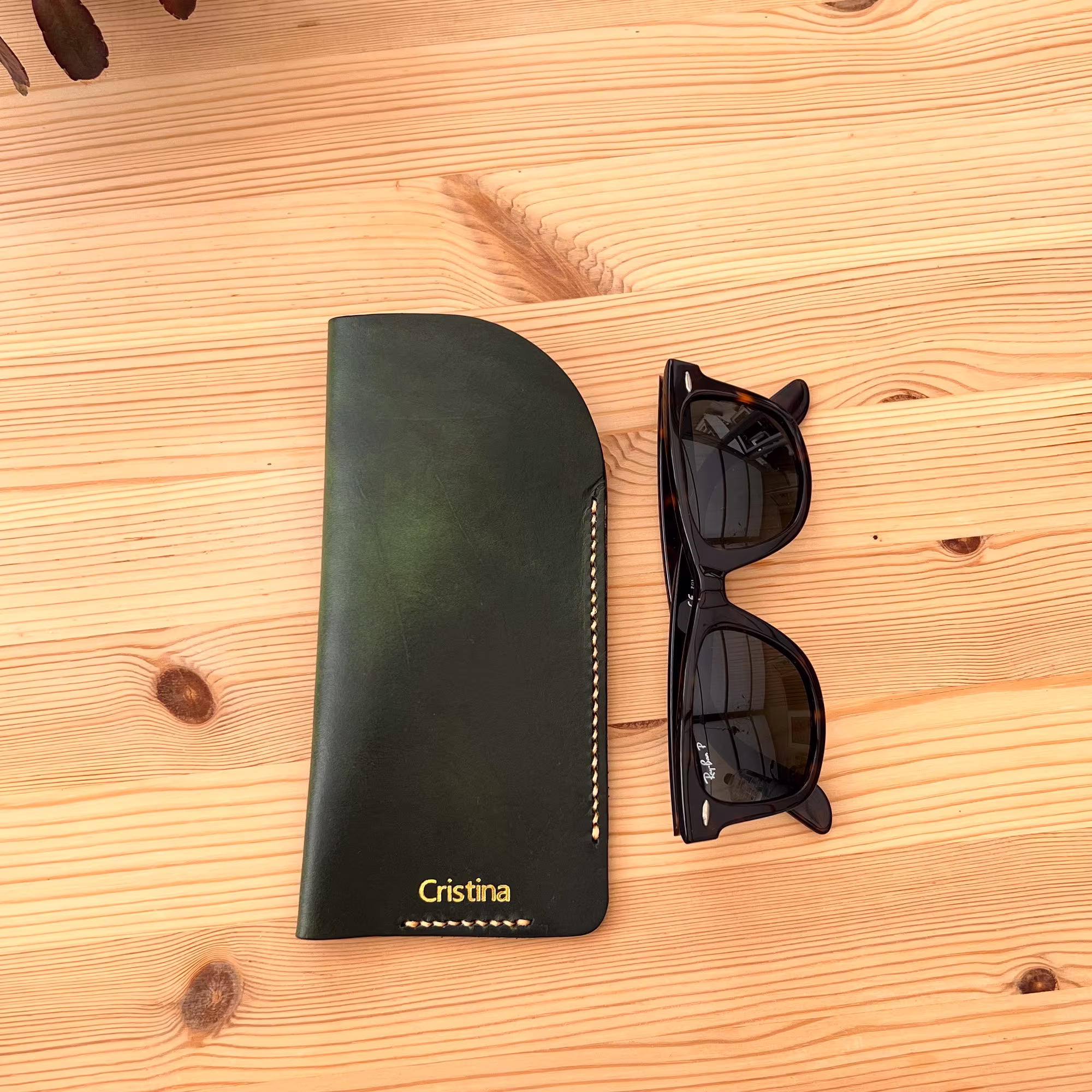 Personalised Handmade Leather Glasses Case, Sunglasses Sleeve, Wedding Anniversary Gift, Christmas Gift For Grandma & Grandpa