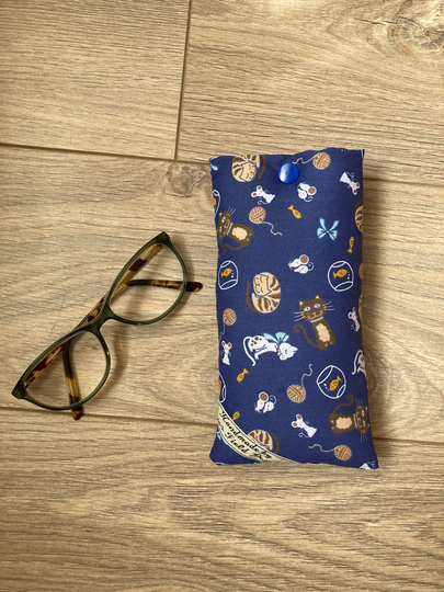 Cat Lover Glasses Case/Sunglasses /Ladies Spectacles /Fabric Glasses Soft Cats & Mice