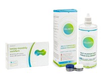 Lenjoy Monthly Comfort (6 lenses) + Solunate Multi-Purpose 400 ml with case