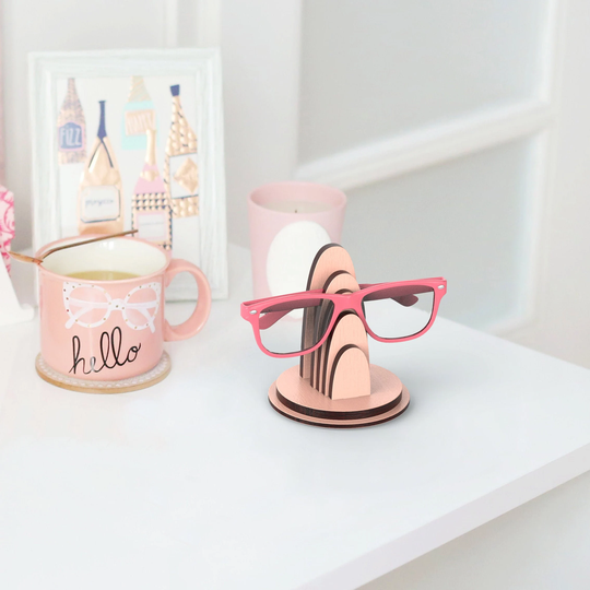 Pink Glasses Holder, Eye Stand, Sunglasses Desk Organizer, Office Accessory