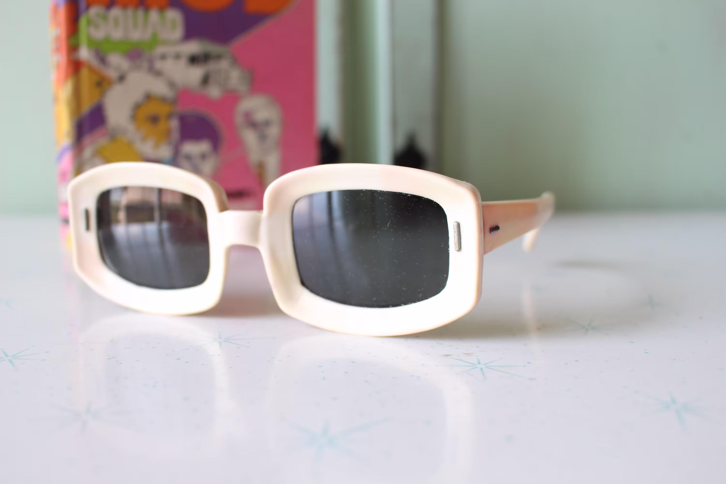 1970S Twiggy Mod Sunglasses Rare. Twiggy. Womens Eyewear. Big Lens. Funky. Woodstock. Hippie. Deadstock Sunglasses. Mod. Square