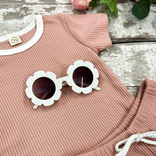 Kid's Flower Shaped Children's Sunglasses - Toddler Summer Boho Vintage Style Uv400